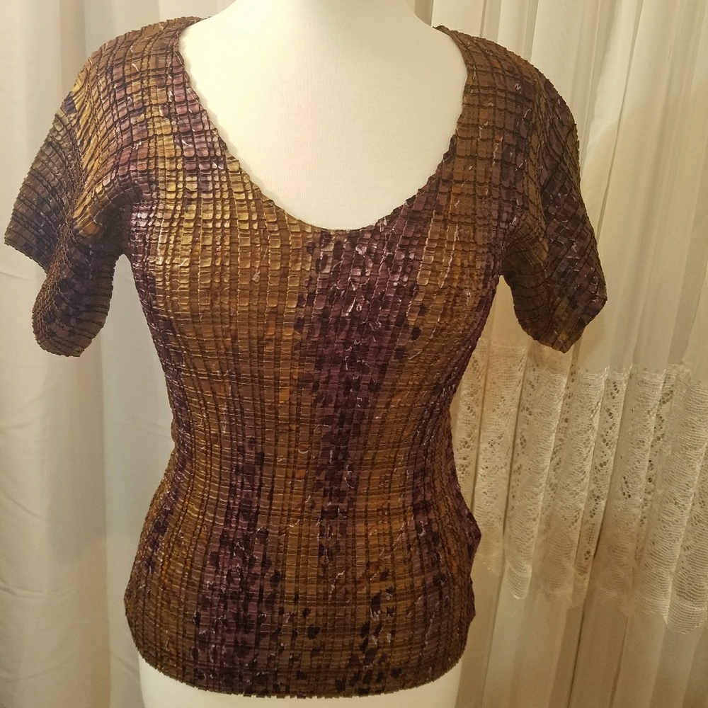 Vivi Multicolor Scoop Neck Spandex Top